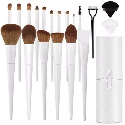 Yaqi 8pcs Synthetic Hair Wood Handle Cosmetic Brush Set  Blending Makeup brush beauty tool https://tinyurl.com/29cfgl4q