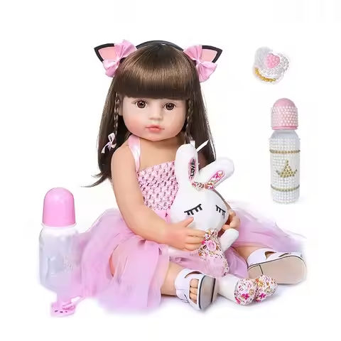 55cm NPK bebe doll reborn toddler girl pink princess baty toy very soft full body silicone girl doll https://tinyurl.com/2268j34t