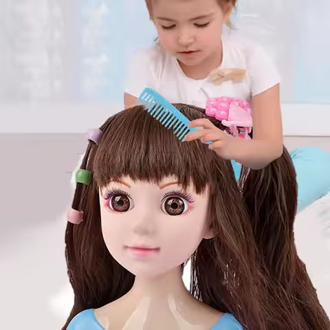 Stylist Girls Doll Head Playset Hair Styling Doll Head With Accessories Girl Games Makeup Training Head Pretend Play Toy Gift https://tinyurl.com/2ydw4tuq