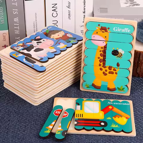 Baby Wooden Montessori Puzzle Child Game Wooden Puzzle 3D Cartoon Animal Puzzle Babies Toys Puzzles For Kids 1 2 3 Year Old https://tinyurl.com/2b822jfe