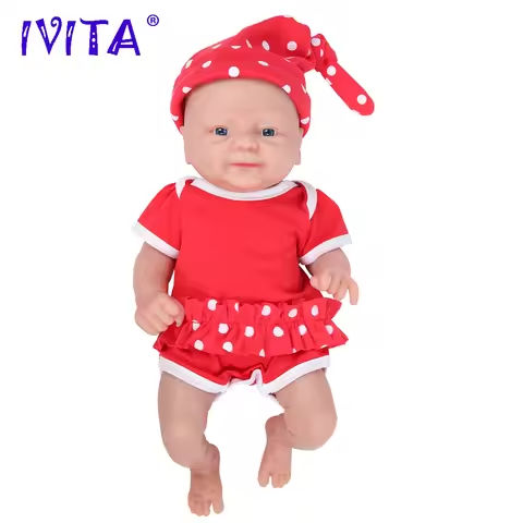 IVITA WG1512 36cm 1.65kg Full Body Silicone Bebe Reborn Doll with 3 Colors Eye Realistic Girl Baby Toy for Children with Clothes https://tinyurl.com/296d4r39