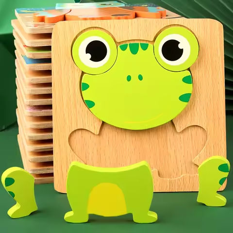 High Quality 3D Wooden Puzzle Baby Cartoon Animal Traffic Jigsaw  Early Learning Cognition Game Puzzle Toys for Children https://tinyurl.com/27hckyxe