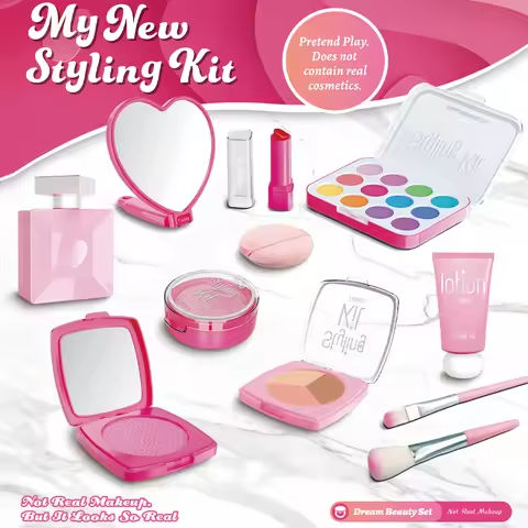 Play Makeup Toys, Simulated Cosmetics Fake Makeup Set Lipstick Powder Blusher Not Real Makeup for Girl Gifts https://tinyurl.com/2b5m7ju9
