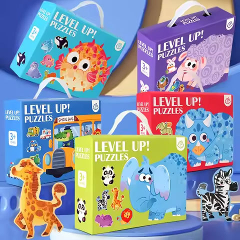 Wooden Jigsaw Puzzles for Toddlers Cartoon Animal Paper Puzzles Montessori Early Learning Education Toys Set Gifts Box for Kids https://tinyurl.com/25zqdokt