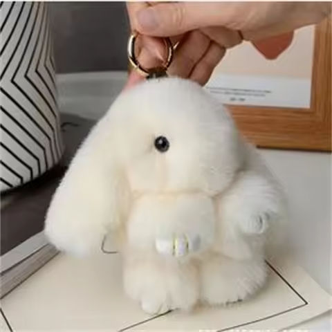 15cm Rabbit Fur Keychain Women Bag Car Key chain Pendant Decoration Jewelry Bags Hangings Accessories Gifts https://tinyurl.com/2yf8y6dr
