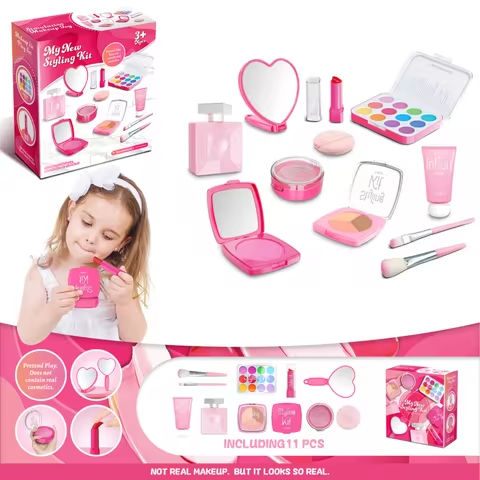 Play Makeup Toy Model – Lipstick and Eyeshadow Kit, Girl Princess Makeup Set，Birthday Gift, Pretend Play, Can’t Really Makeup https://tinyurl.com/23e8g4su