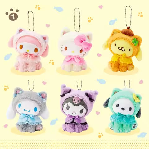 Sanrioed Kawaii Hello Kitty  Kuromi  Plush Doll Toys Pendant Cute Plush  Keychain Bag Pendant Christmas Gifts12CM https://tinyurl.com/2c594kky