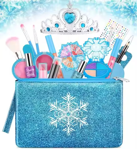 Kids Makeup Kit for Girls, Washable Real Makeup Set for Little Girls, Princess Frozen Toys for Girls Toys https://tinyurl.com/2c9kyu8n