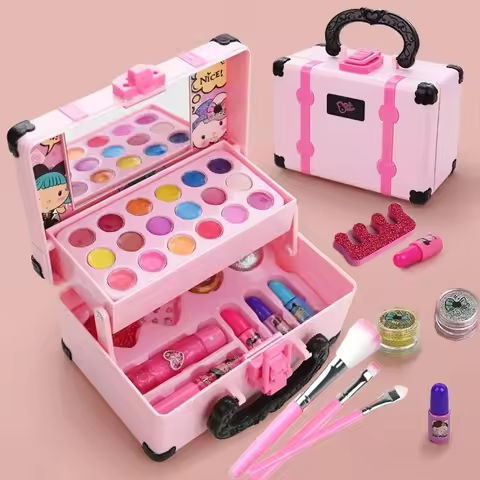 Kids Makeup Cosmetics Playing Box Princess Makeup Girl Toy Play Set Lipstick Eye Shadow Safety Nontoxic Kids Toys for Girls https://tinyurl.com/26t69g5x