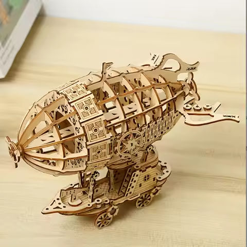 Airship 3D Car Wooden Puzzle Scale Model,DIY Model Kit, Handcraft Gift,Home Decoration,Mechanical Model Kit, Building Toy https://tinyurl.com/2y4333px
