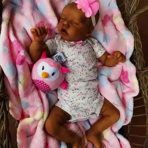 Risbecko 43CM Levi Newborn Baby Doll Reborn Sleeping Soft Silicone Flexible 3D Skin Tone with Visible Veins Hand Paint Hair Doll https://tinyurl.com/2cw6kujg