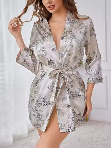 Sexy Nightwear Gown Set Women 2PC Pyjama V-Neck Pajamas Silky Sleepwear Spring Lady Sleep Suit Robe Wear Home Negligee Homewear https://tinyurl.com/28sbf87q