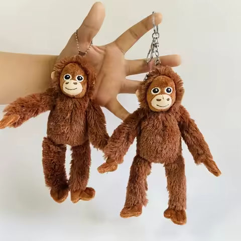 Soft 20cm Gorilla Pendant Monkey Orangutans Plush Doll Pendant Animal Stuffed Key Ring Boy https://tinyurl.com/23fztja9