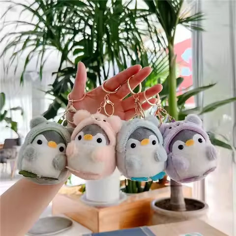 New Small Penguin Plush Keychains Cute Plushie Doll Anime Kawaii Toys for Children Pendant Key Chain Woman Girl Birthday Gift https://tinyurl.com/2ypokj77