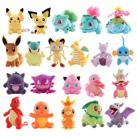 17-26cm Pokemon Plush Toys Pikachu Charmeleon Snorlax Bulbasaur Chikorita Aerodactyl Meowth Anime Cartoon Dolls Children’s Gifts https://tinyurl.com/2bja3j54