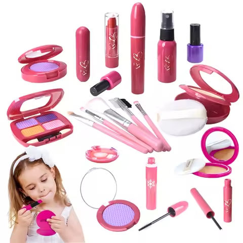 Kids Pretend Play Makeup Game Girls Simulation Lipstick Eyelash Brush Beauty&Fashion Cosmetics non-toxic Toy Birthday Gifts Girl https://tinyurl.com/2anfpdrm