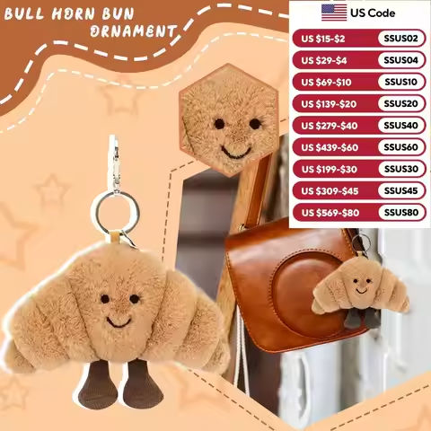 Hot Adorable Croissant Bag Charm Keychain Cute Plush Novelty Food Shape Accessory for Mobile Phones or Bags, Gift Idea https://tinyurl.com/26x4mhly