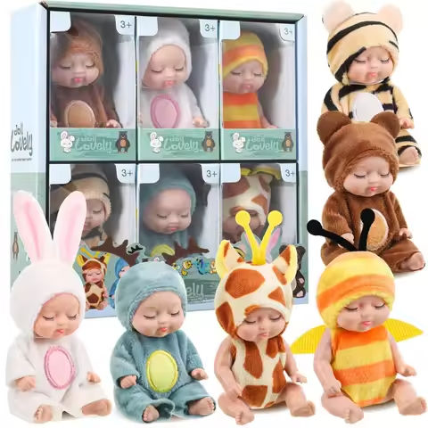 6Pcs Reborn Doll Kit Toy Simulation Princess Dolls Toy Mini Cute Sleeping Baby with Clothes Accessories Birthday Gift for Kids https://tinyurl.com/2dbxl7qp