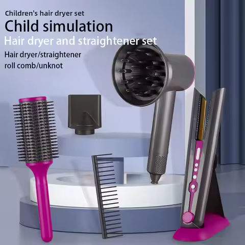 Pretend Play Hairdressing Hair Kid Toys Beauty Salon Set Electric Hair Dryer Combs Family Stylist Fun Toy Birthday Gift for Girl https://tinyurl.com/2xj6byjf