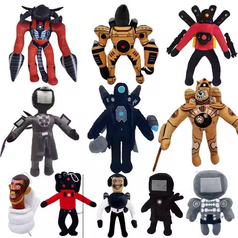 Newest Skibidi Toilet Clockman Titan TV Man Speakerman Plush Toys Horror Game Cartoon Stuffed Doll Kids Birthday Christmas Gifts https://tinyurl.com/23x63tge