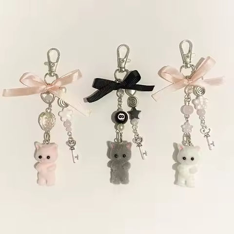 handmade furry cats Matching keychains kitten y2k women fashion https://tinyurl.com/22k3w8w6
