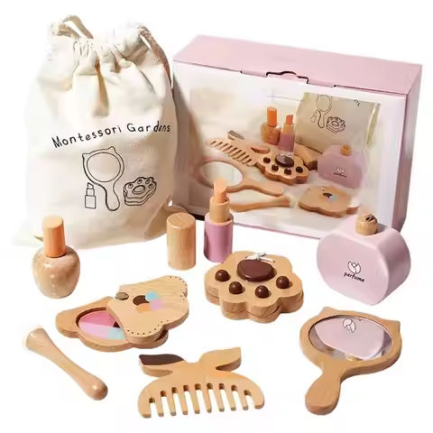 Wooden Toy Simulation Girls Makeup Set Pretend Play Kid Make Up Early Learning Playset For Girl Children Dressing Cosmetic Gifts https://tinyurl.com/2yohnnmp