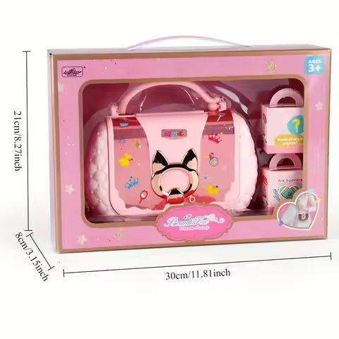 Portable Cosmetics Kids Beauty Cosmetic Set Toys,Girls Washable Pretend Play Makeup Kit Little Bag,Plastic Make up for Kids Gift https://tinyurl.com/255yygfs
