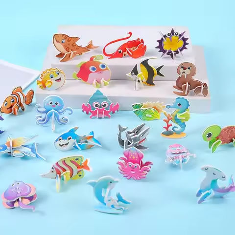 30pcs New Paper Jigsaw Puzzles 3D Early Education Puzzle Model Handmade Children’s Toys Assembly Model Kids https://tinyurl.com/287agf4b
