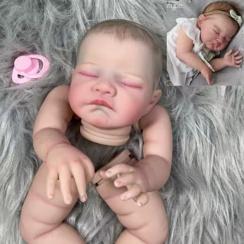 20inch Already Painted Reborn Doll Parts August Sleeping Baby 3D Painting with Visible Veins Cloth Body Included https://tinyurl.com/28u3xs2w