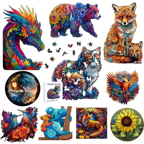 Wooden Puzzle for Adults, Cat Wooden Jigsaw Puzzles for Adults, Unique Animal Shape Wood Cut Puzzles for Family Friend https://tinyurl.com/23npau93