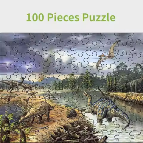 100 Pieces Jigsaw Puzzle Assembling Picture Cartoon Animals Dinosaurs Decompression Puzzles Toy Educational Gifts https://tinyurl.com/22p67ket