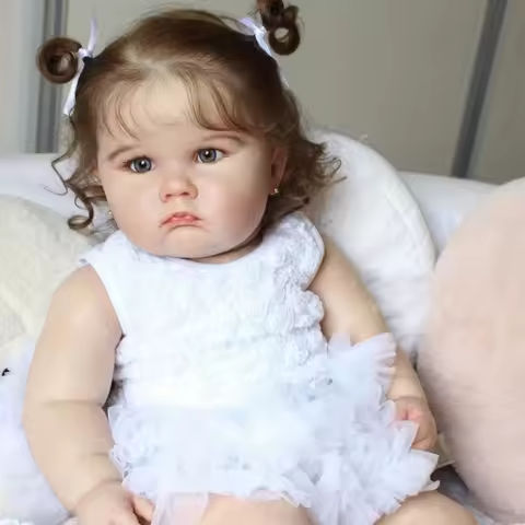 1PC lifelike 24-inch realistic reborn doll with 3D painted skin and soft vinyl limbs – a white dress for a child girl https://tinyurl.com/29couhdu