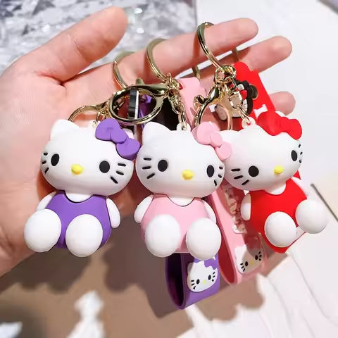 MINISO Anime Hello Kitty Keychain Cartoon Doll Sanrio Kawaii Kt Cat Pvc Child Bag Car Keyring Gift For Kids Girlfriend Keychains https://tinyurl.com/27l7h8qh