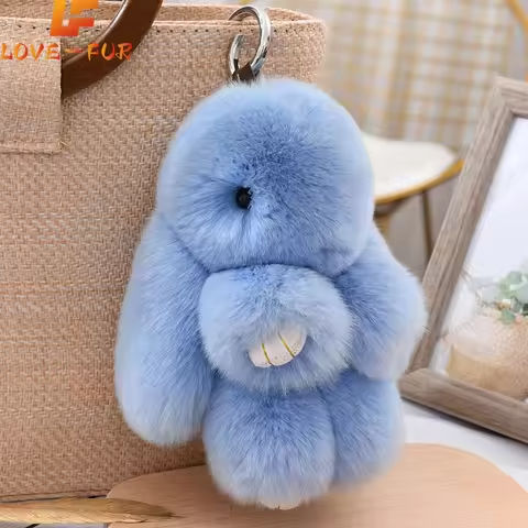Fashion  Pendant Bag Car Charm Tag Cute Mini Rabbit Toy Doll Real Fur Monster Keychains 100% Real Genuine Rex Rabbit Fur Keychai https://tinyurl.com/2y2btmdp