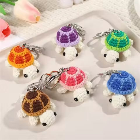 1Pcs Handmade Crocheted Turtle Keychain – Mini Soft Plush Animal Hanging Ornament for Backpacks, Bags & Gift for Kids Girls https://tinyurl.com/254a7fvv