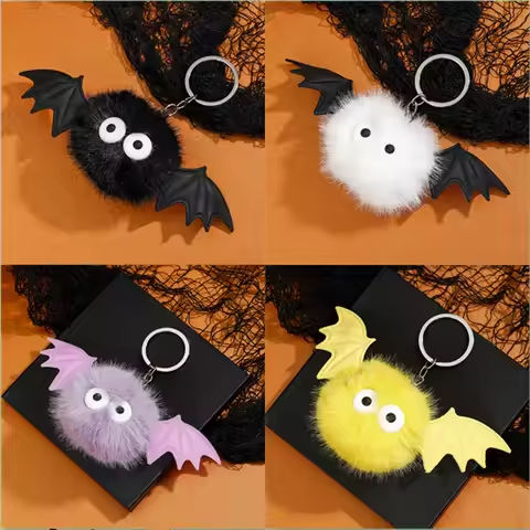 Cute Halloween Bat Devil Plush Pendant Keychain for Women Men Kids Lovely Keyring Backpack Bag Accessories Gifts for Friends https://tinyurl.com/267a7rzs