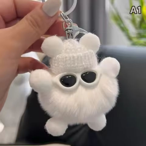 Mini Rex Rabbit  Keychain Fluffy Key Chains Trinkets Pom Pom Keychain Trinket Pompons Keychains https://tinyurl.com/29dxzzrz