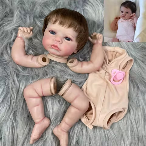 20Inch Painted Reborn Doll Kit LouLou Awake Blue Eyes With Rooted Hair 3D Painted Skin Unassembled DIY Handmade Vinyl Doll Parts https://tinyurl.com/2aquhhy2