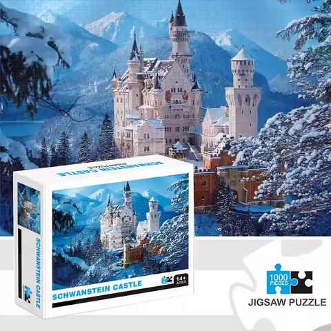 1000 Pieces Jigsaw Puzzles, Schwanstein Castle, Adults Large Puzzle Toys Gift Intellectual Decompressing Fun Family Game https://tinyurl.com/2c9vpwfb