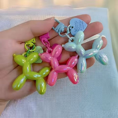 DIY Candy Color Sweet Resin Balloon Dog Keychain For Women Girls Animal Shaped Phone Chain Key Buckle Accessories Bag Pendant https://tinyurl.com/2aa5egyf