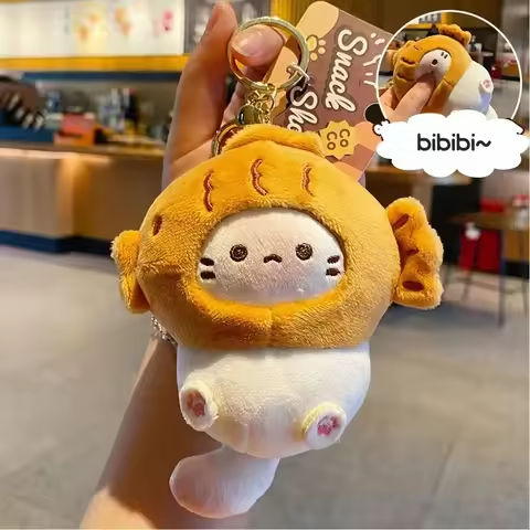 Cute Plush Snapper Head Keychain Cocoa Cat Japanese Style Schoolbag Pendant Doll Pendant https://tinyurl.com/2bg47a2l