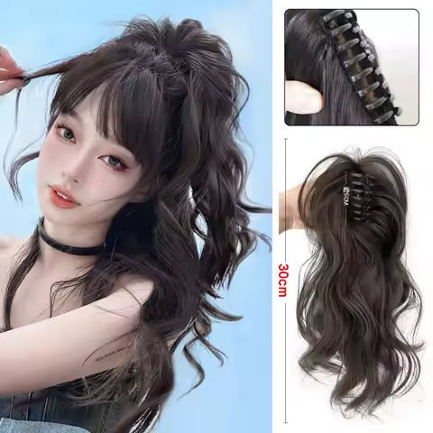 Straight Ponytail Extensions Human Hair Newmi  Natural Black Drawstring Ponytail Human Hair Extension for Women 100-130g/pc https://tinyurl.com/26odogkx