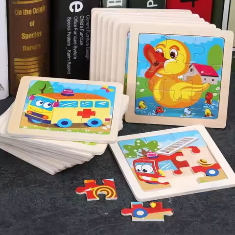 3pcs Puzzle Piece Wooden Children Cartoon Animal Pattern Puzzle Toy For Early Childhood Education 3-7 Years Old https://tinyurl.com/2bca8xff