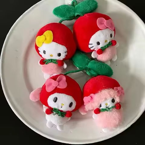 Kawaii Cherry Sanrio My Sweet Piano  Hello Kitty Pachacco Plush Toy Keychain Brooch Backpack Pendant Decoration Girl HolidayGift https://tinyurl.com/28ckcegl