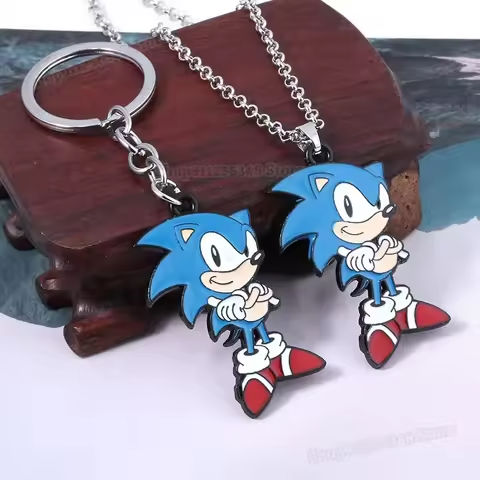 Cartoon Movie Sonics Necklace Keychain Badge Kawaii Anime Figure Enamel Pins Keyring Men Women Pendants Jewelry Accessories Gift https://tinyurl.com/26gxbplo