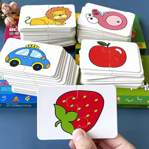 32 Pcs Enlightenment Card Matching Puzzle Early Education Cartoon Pattern Cognitive Boys and Girls Toys https://tinyurl.com/2corfl8s