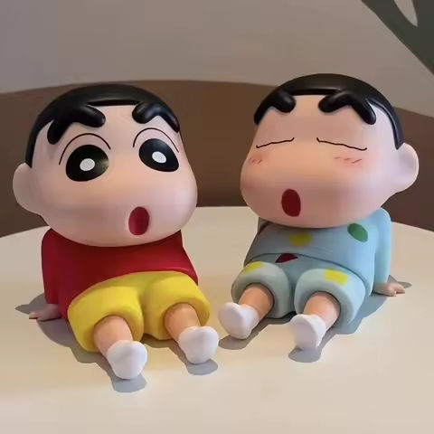 Crayon Shin-Chan Figures Phone Holder Kawaii Anime Desktop Ornaments Cartoon Watching TV Phone Support Cute Doll Decorations https://tinyurl.com/2xw3w8xs
