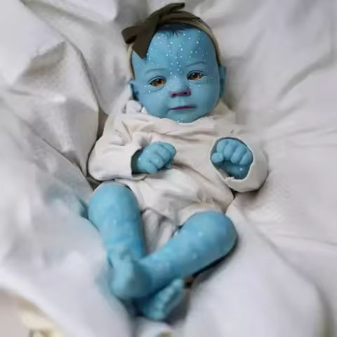 18inch Finished Reborn Baby Doll Felicia Avatar in Blue Skin Hand Painted 3D Skin with Detailed Veins Muñecas Bebés Reborn Dolls https://tinyurl.com/29buo2bg
