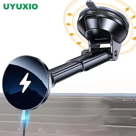 UYUXIO Magnetic Wireless Car Phone Charger Adapter 15W Fast Charging Windshield Dashboard Car Phone Holder for iPhone Samsung https://tinyurl.com/234z3sey