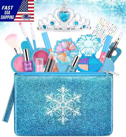 Kids Makeup Kit for Girls, Washable Real Makeup Set for Little Girls, Princess Frozen Toys for Girls Toys https://tinyurl.com/2d2bwplv